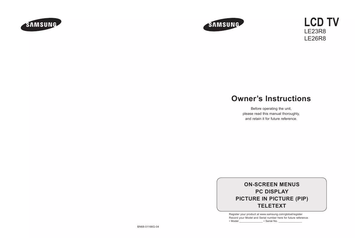 Mode d'emploi SAMSUNG LE-23R81B