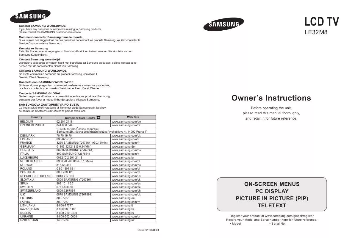 Mode d'emploi SAMSUNG LE-32M86BD