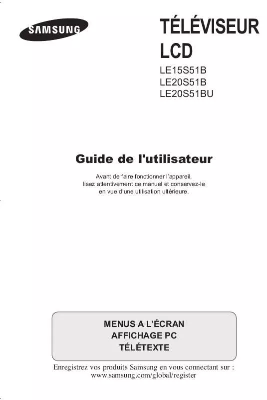 Mode d'emploi SAMSUNG LE20S51BU