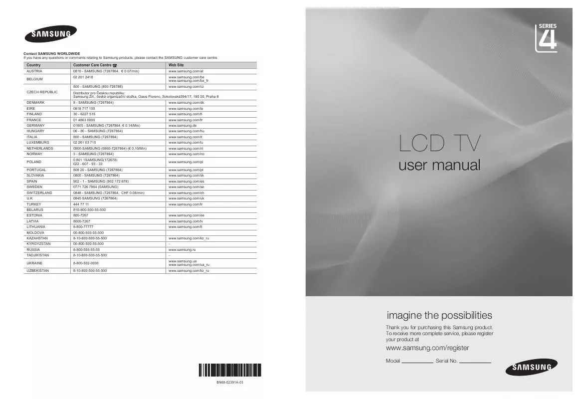 Mode d'emploi SAMSUNG LE22B450C8W