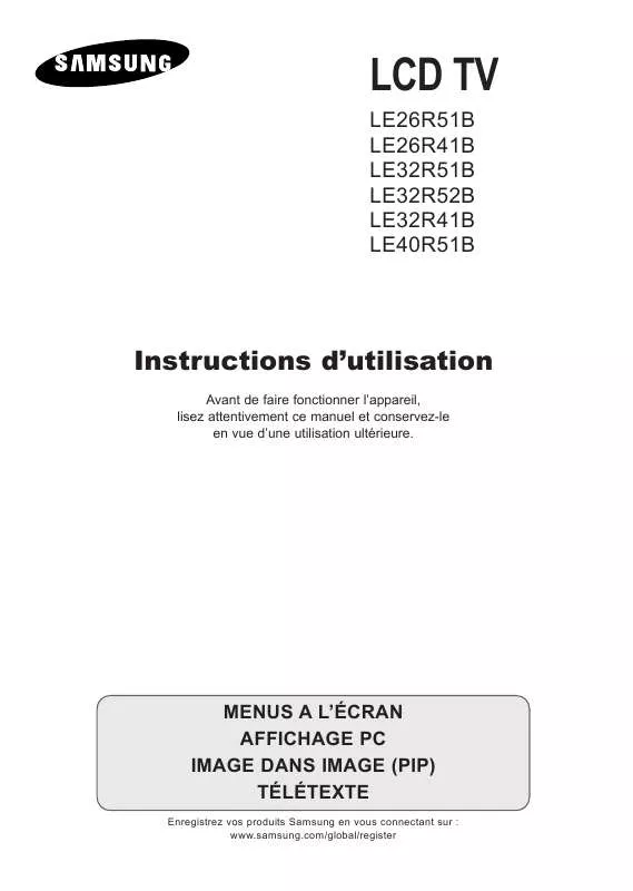 Mode d'emploi SAMSUNG LE26R41B