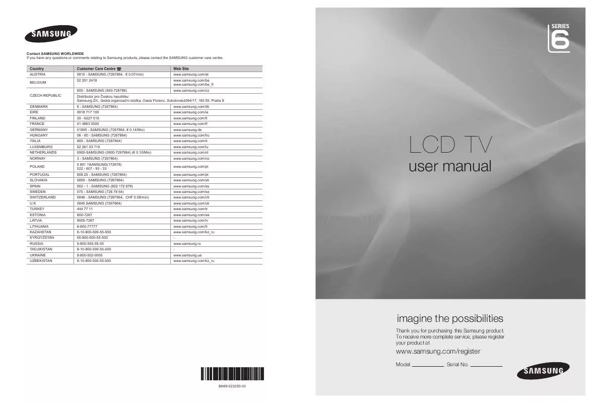 Mode d'emploi SAMSUNG LE32B650T2W