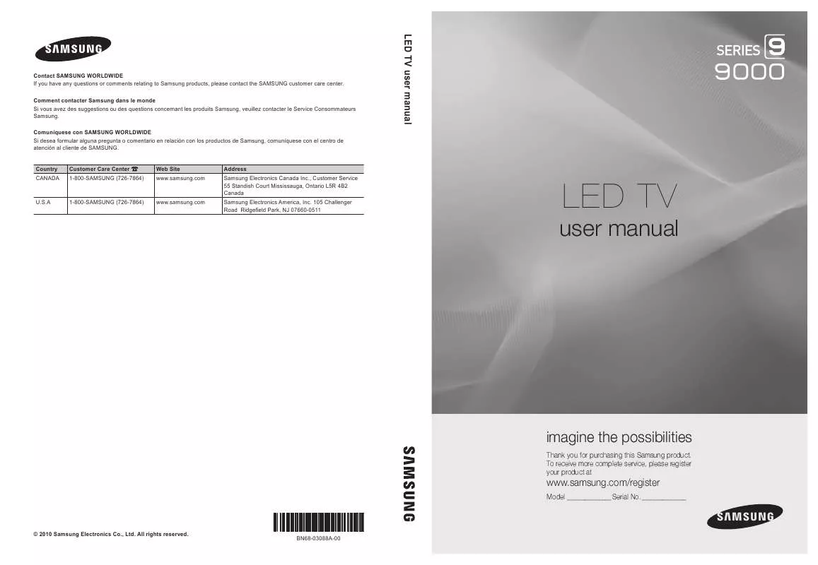 Mode d'emploi SAMSUNG LED 9000