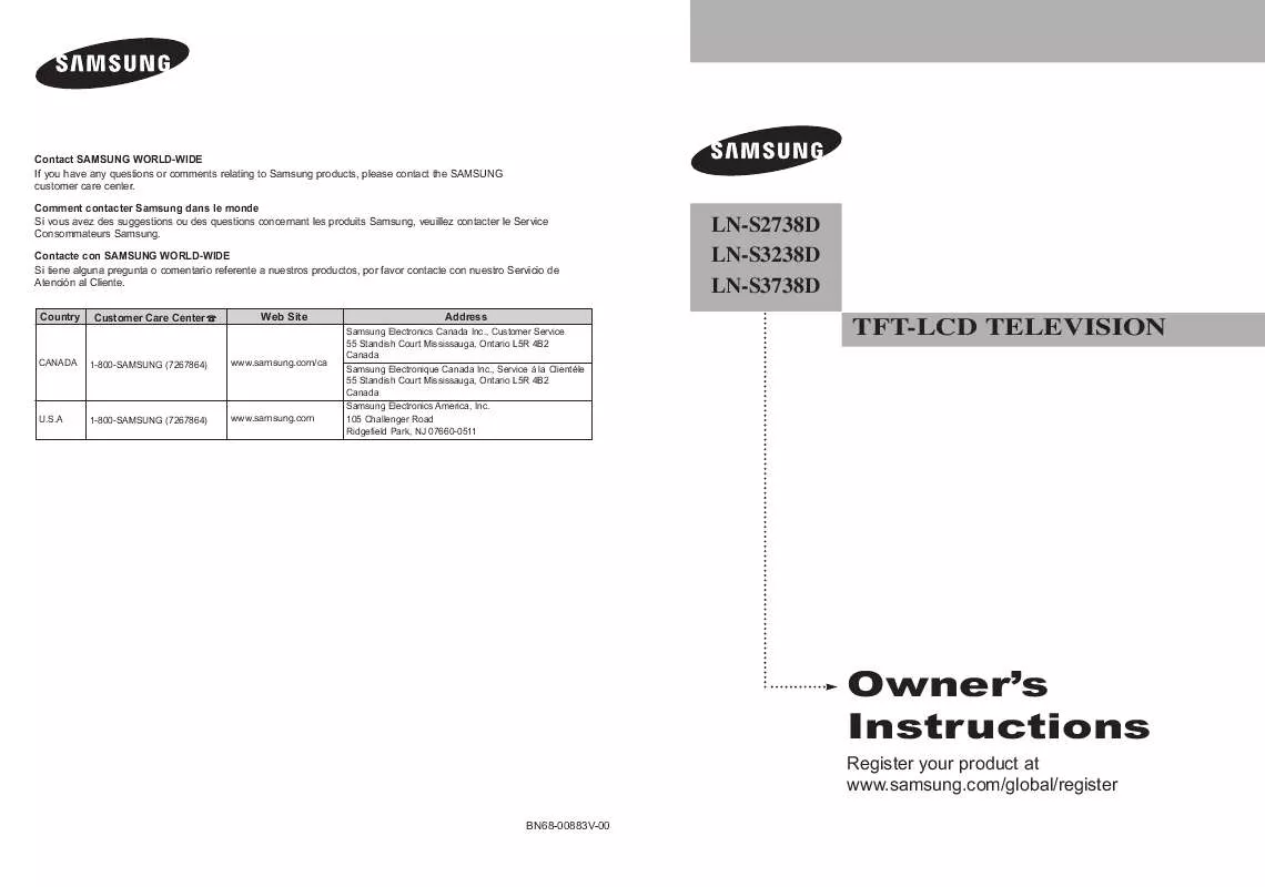 Mode d'emploi SAMSUNG LN-S3238D