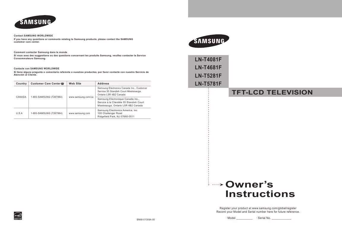 Mode d'emploi SAMSUNG LN-T4681F