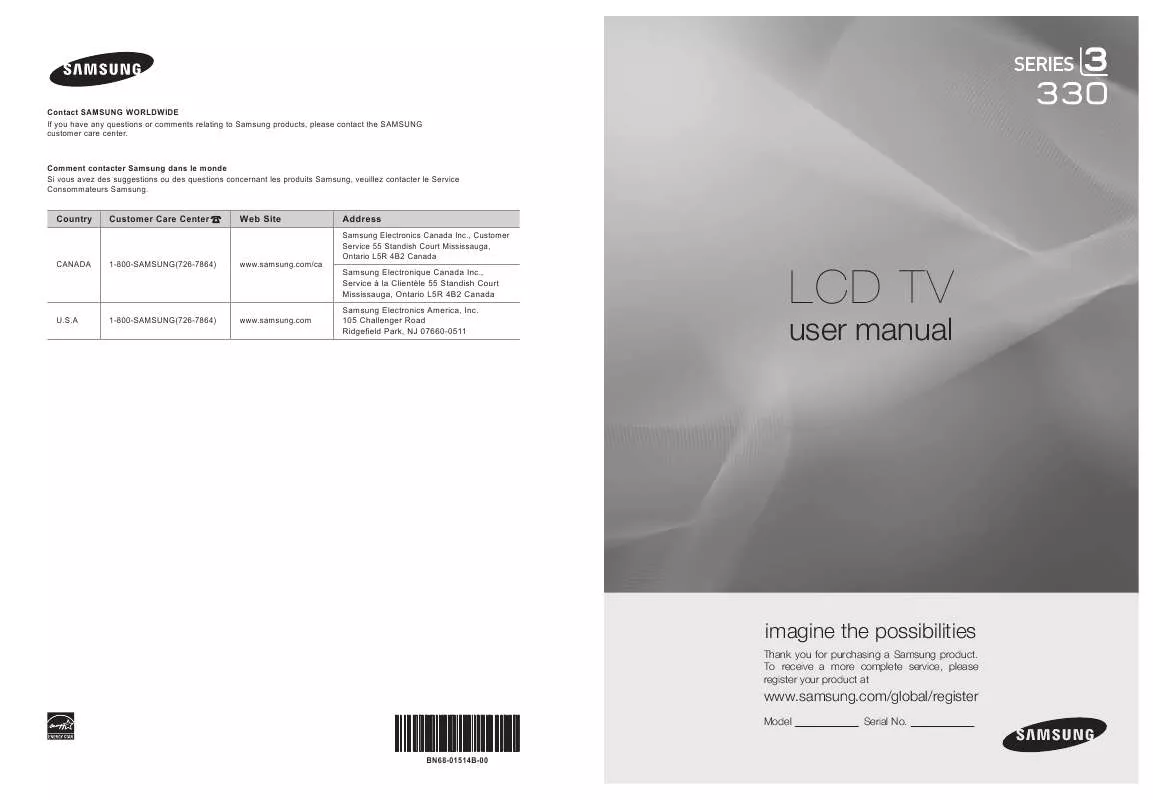 Mode d'emploi SAMSUNG LN26A330C