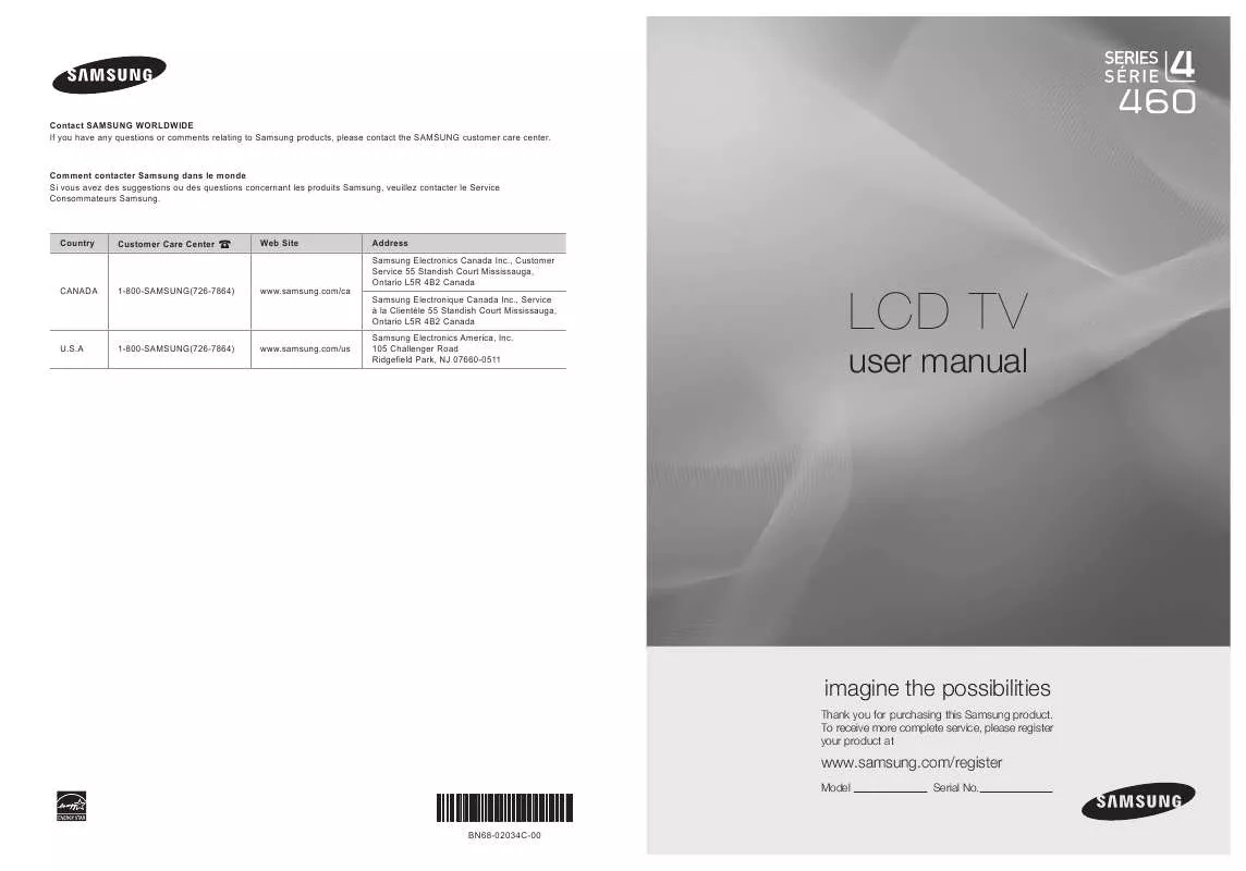 Mode d'emploi SAMSUNG LN26B460