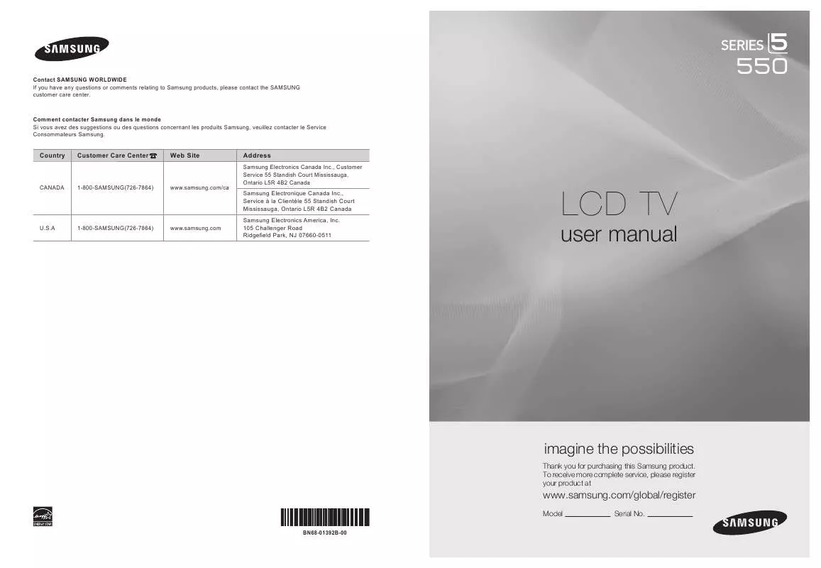 Mode d'emploi SAMSUNG LN32A550P3F