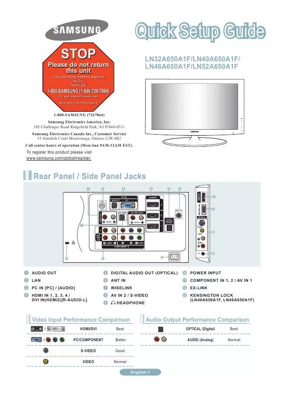 Mode d'emploi SAMSUNG LN32A650A1F