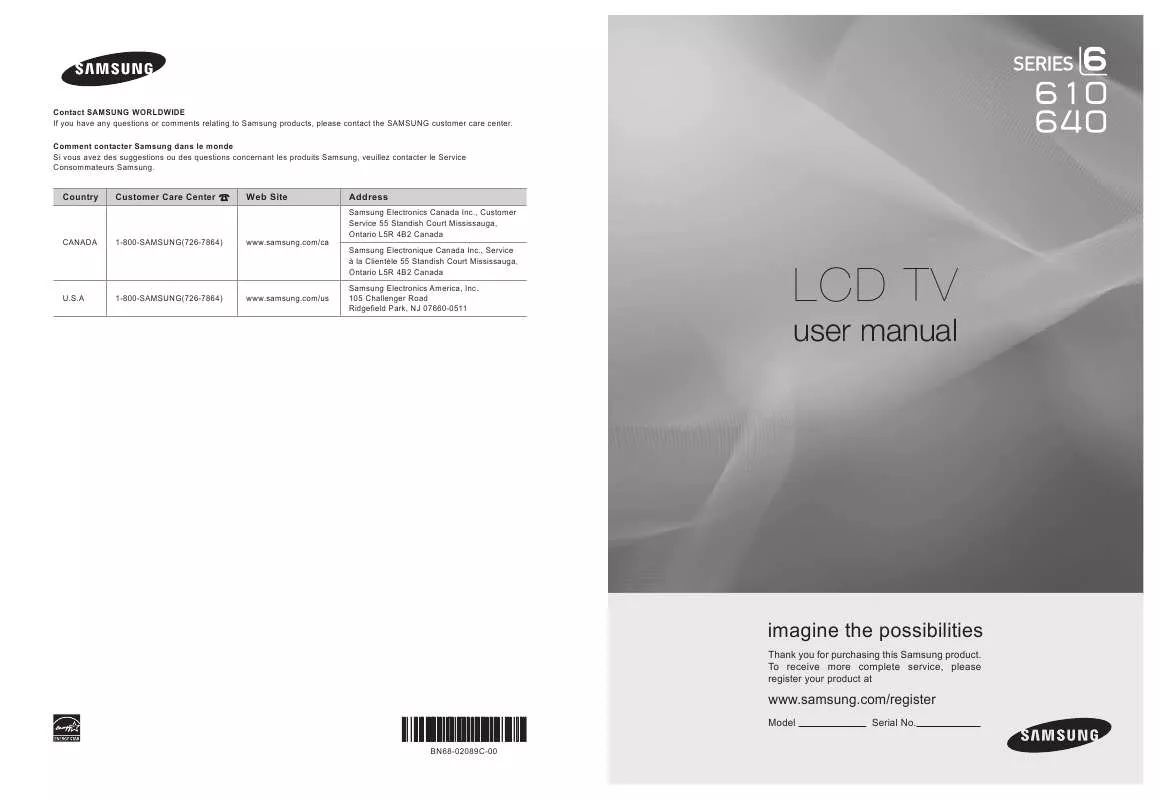 Mode d'emploi SAMSUNG LN32B640R3F