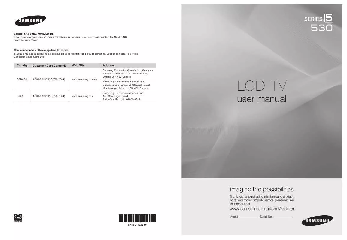 Mode d'emploi SAMSUNG LN37A530