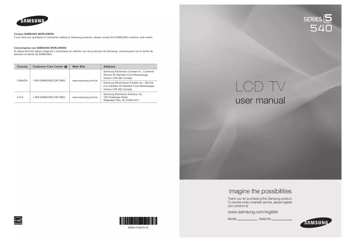 Mode d'emploi SAMSUNG LN40B540