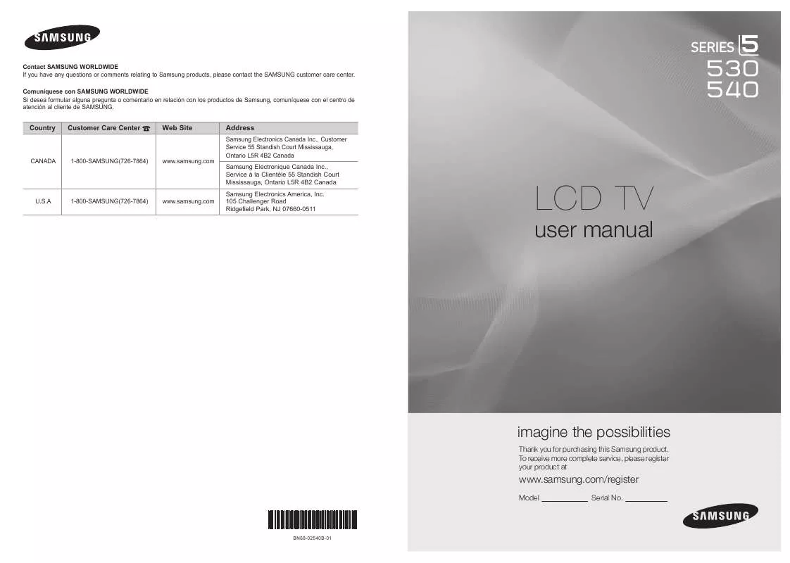 Mode d'emploi SAMSUNG LN40C530