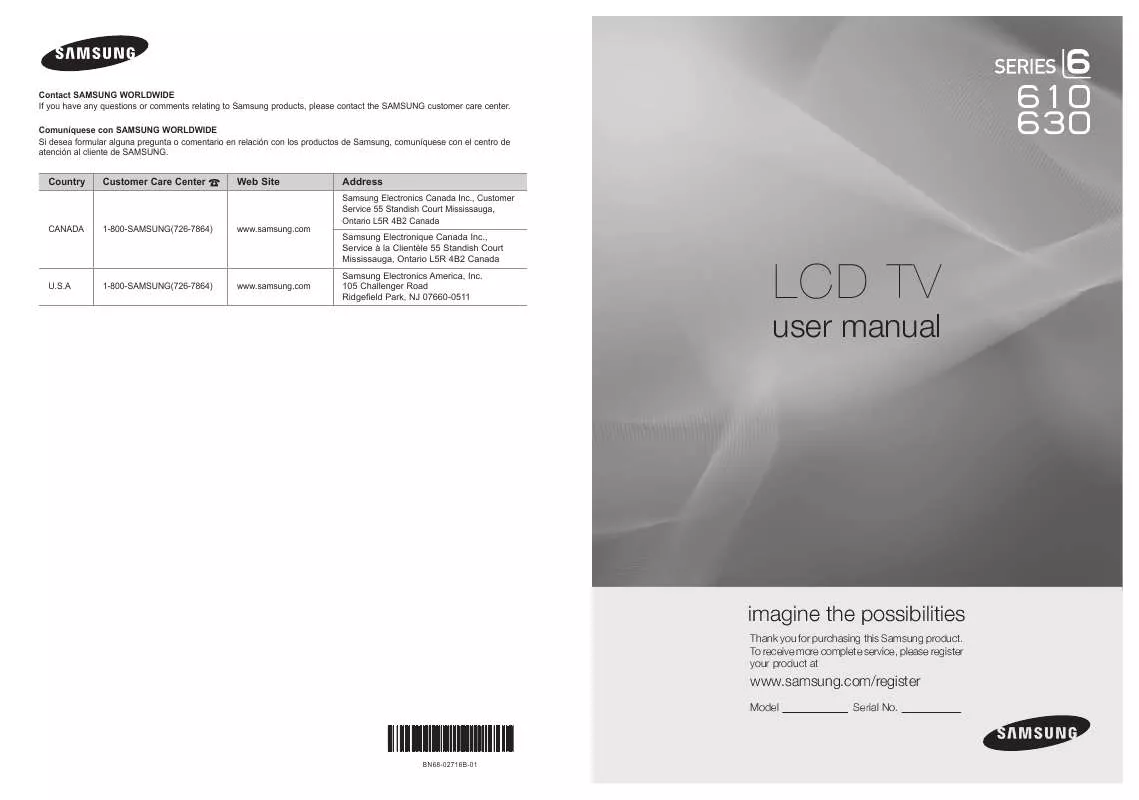 Mode d'emploi SAMSUNG LN40C610