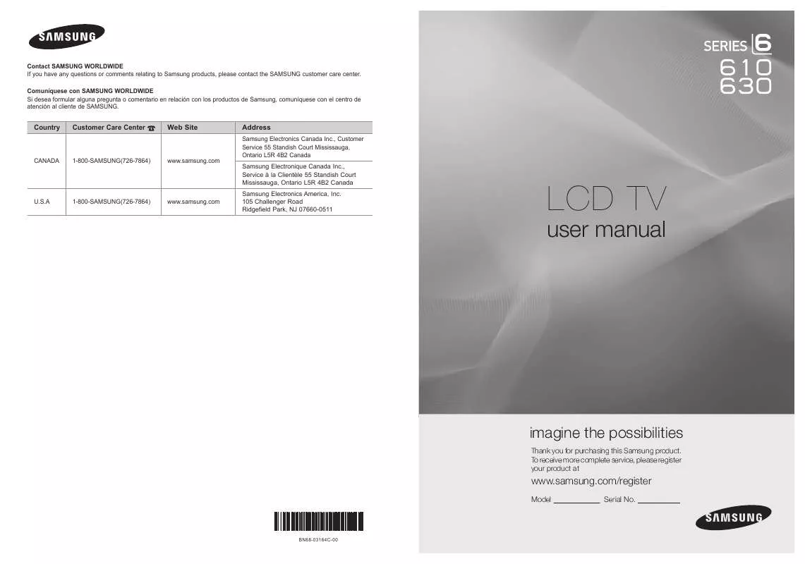 Mode d'emploi SAMSUNG LN40C610N1F