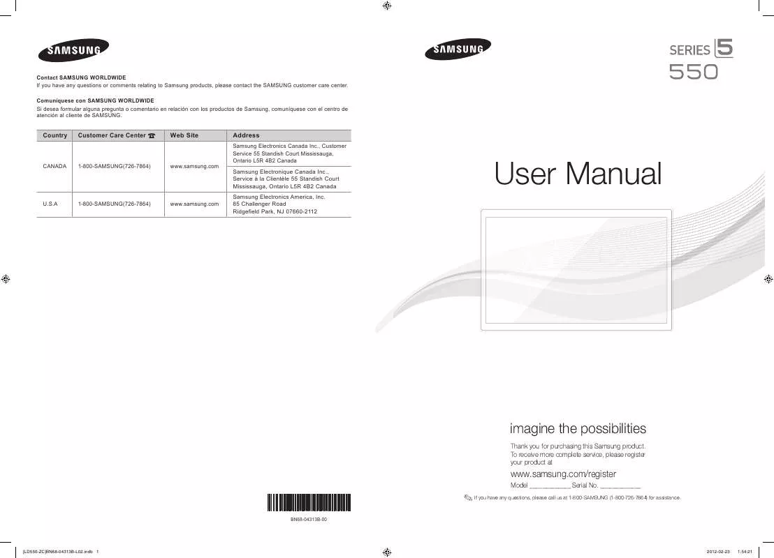 Mode d'emploi SAMSUNG LN46E550F6F