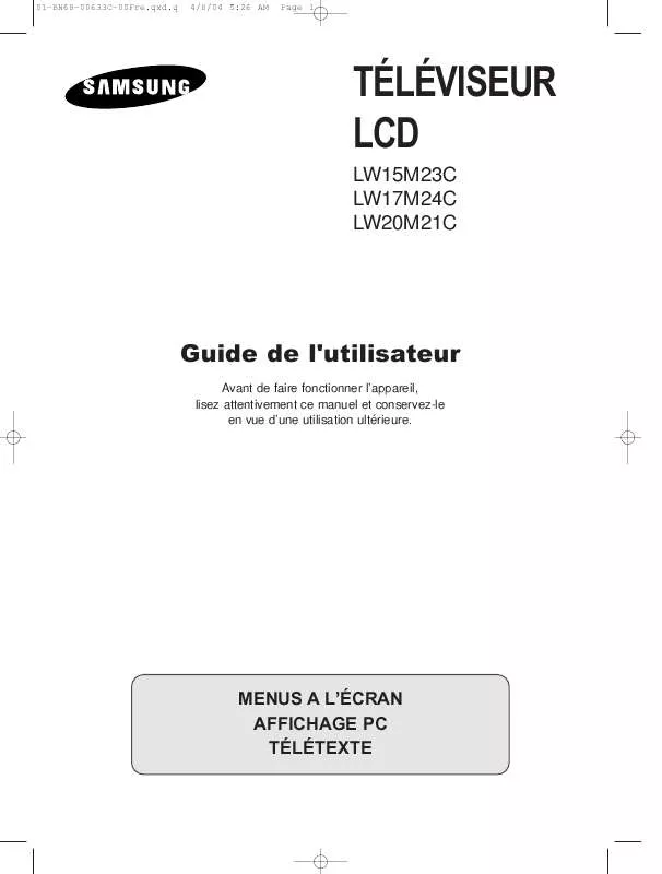 Mode d'emploi SAMSUNG LW15M23C