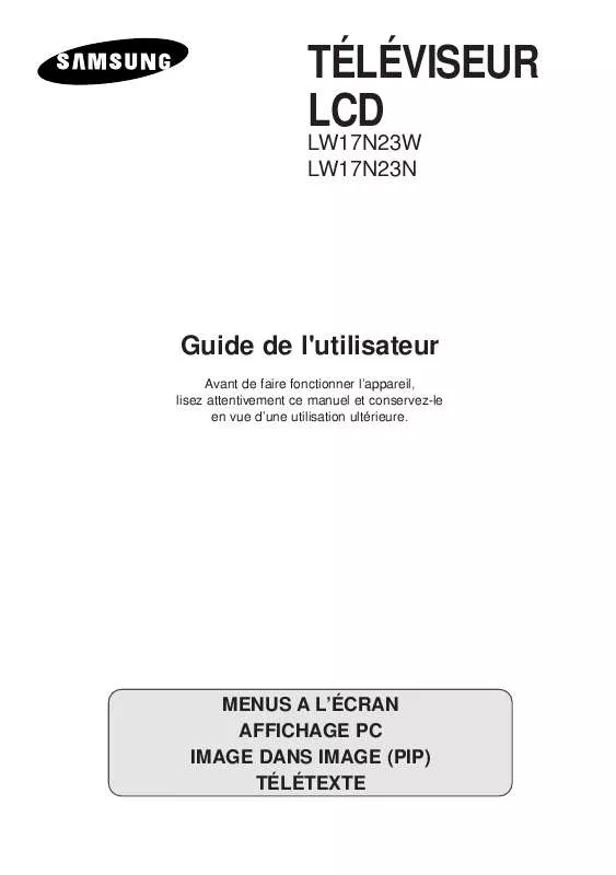 Mode d'emploi SAMSUNG LW17N23N