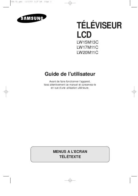 Mode d'emploi SAMSUNG LW20M11C