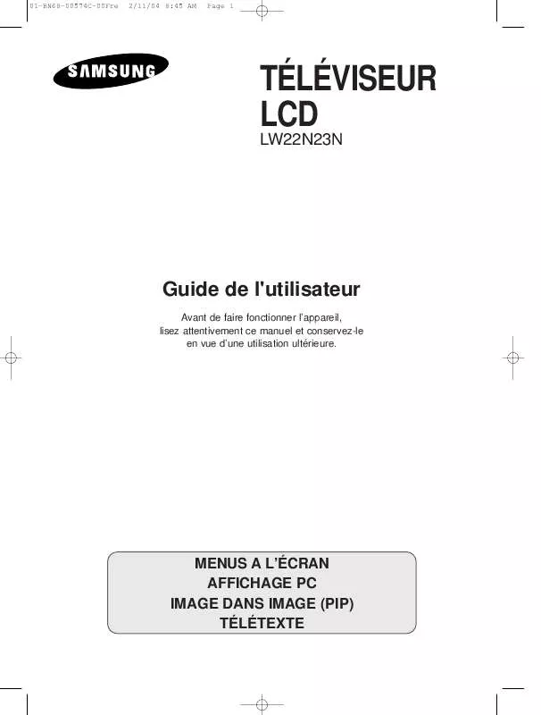 Mode d'emploi SAMSUNG LW22N23N