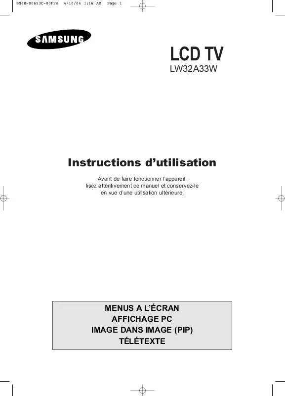 Mode d'emploi SAMSUNG LW32A33W