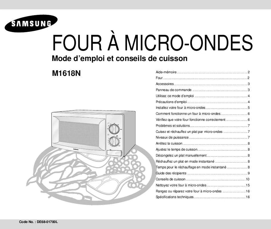 Mode d'emploi SAMSUNG M1618N