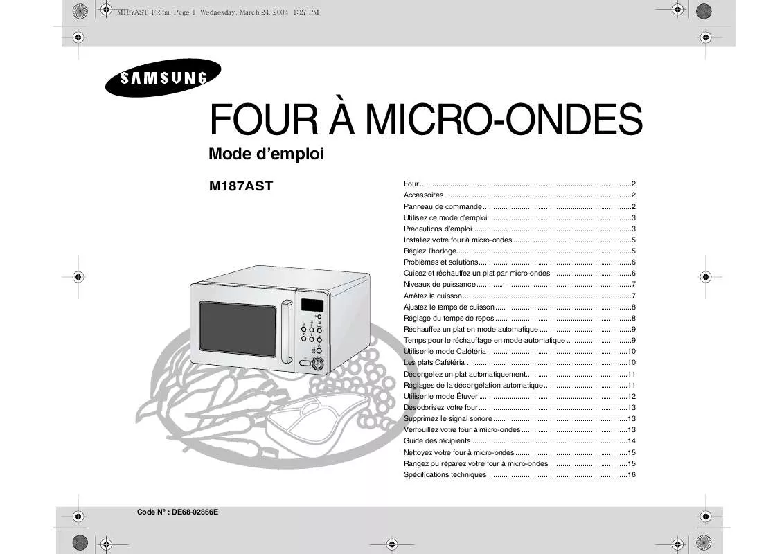 Mode d'emploi SAMSUNG M187AST