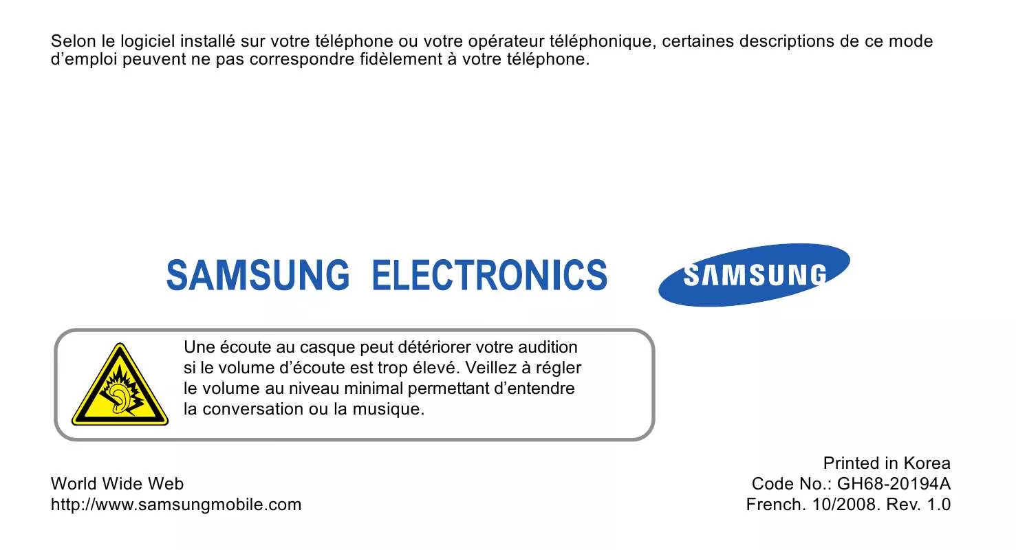 Mode d'emploi SAMSUNG M3510