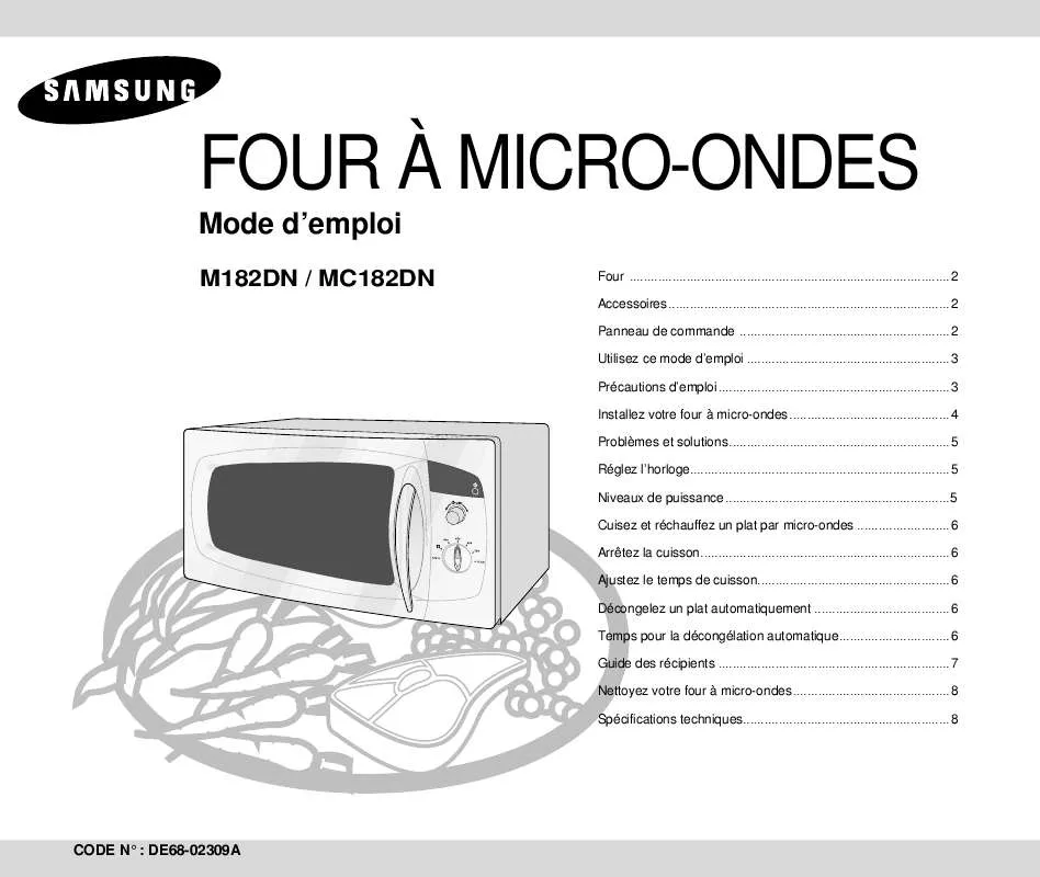 Mode d'emploi SAMSUNG MC182DN