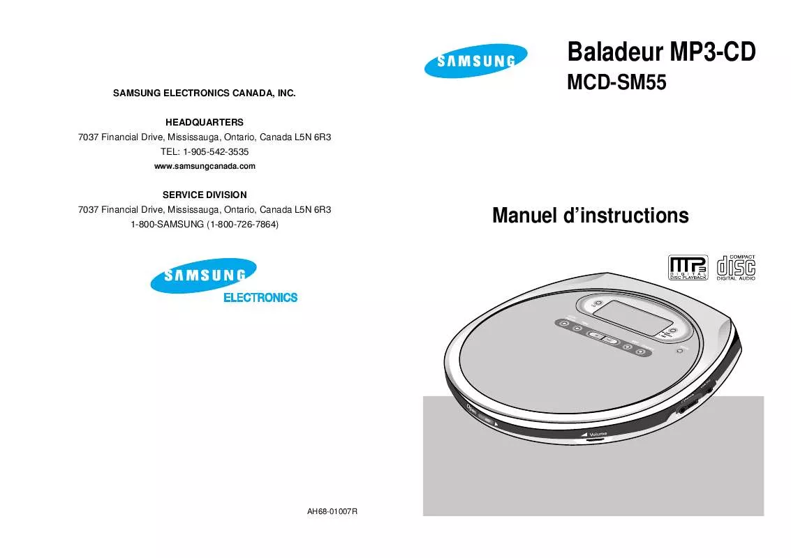 Mode d'emploi SAMSUNG MCD-SM55