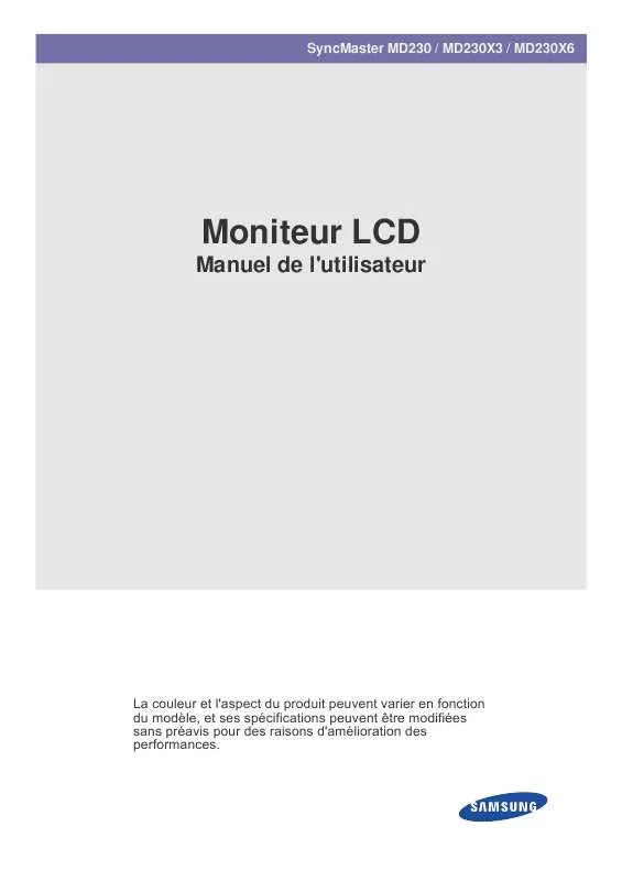 Mode d'emploi SAMSUNG SYNCMASTER MD230