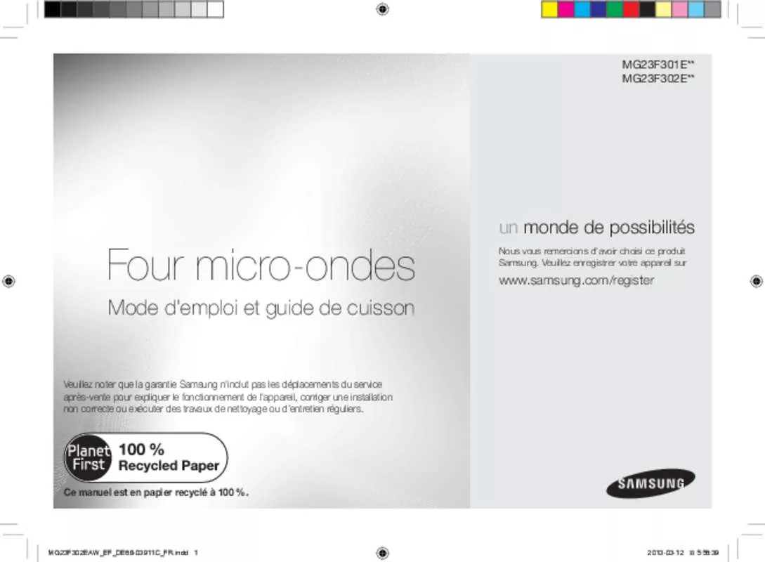 Mode d'emploi SAMSUNG MG23F301ECS