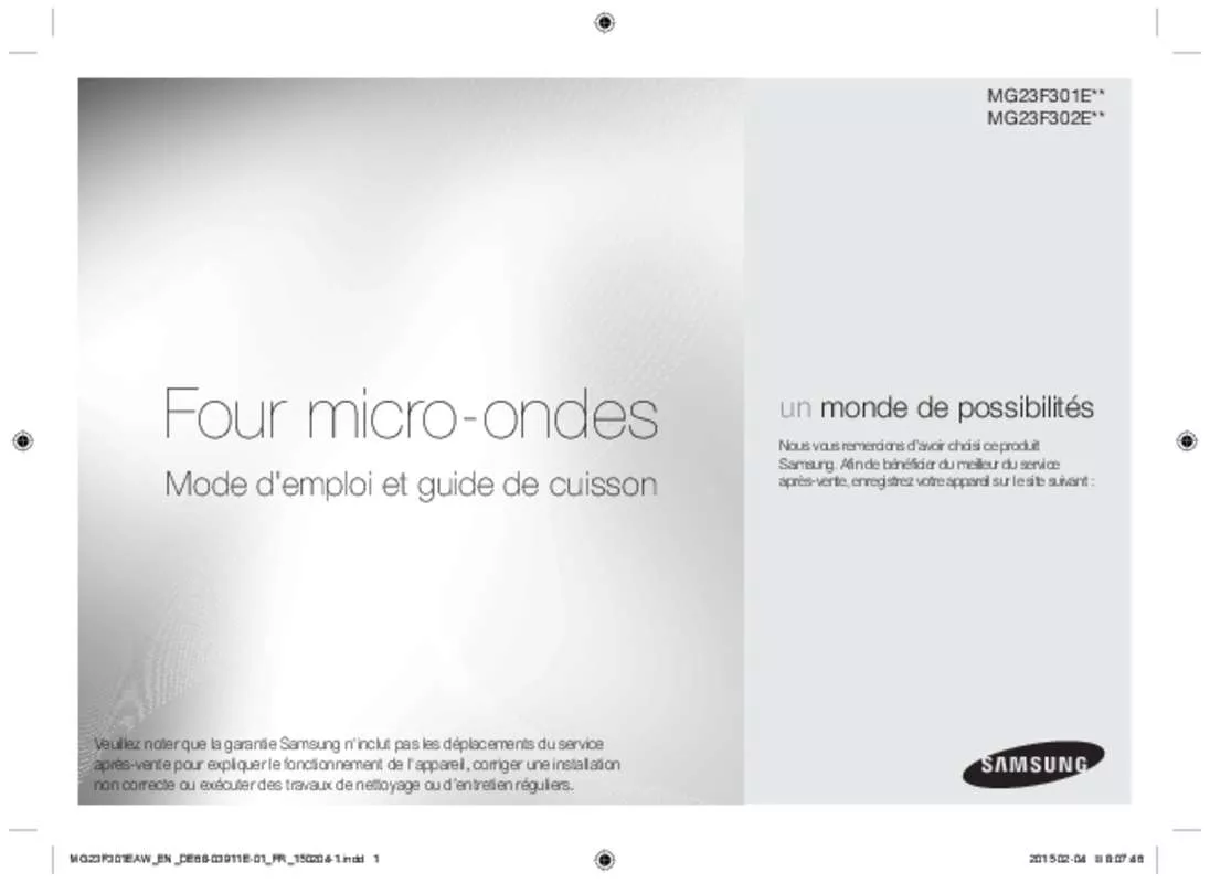 Mode d'emploi SAMSUNG MG23F301ECW