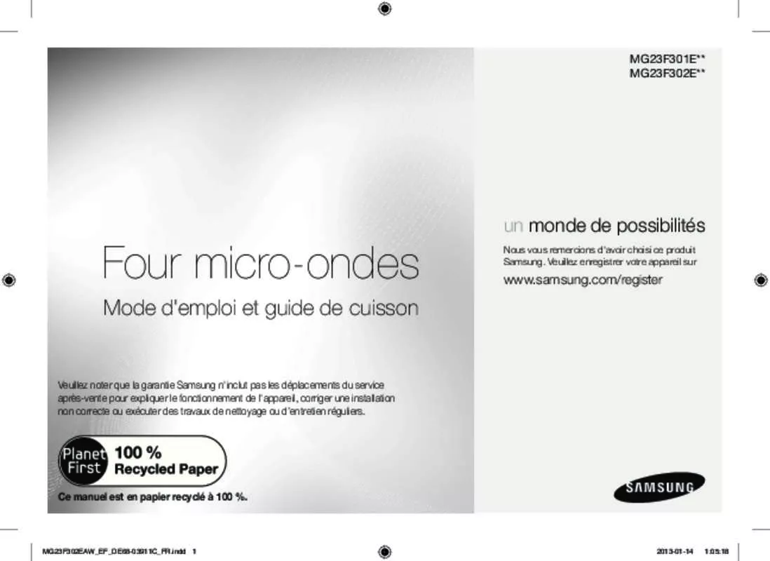 Mode d'emploi SAMSUNG MG23F301ELW/EN