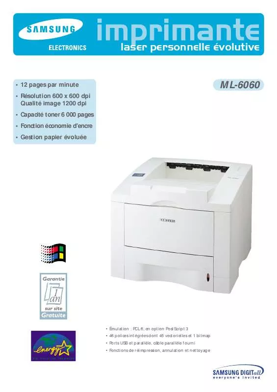 Mode d'emploi SAMSUNG ML-6060