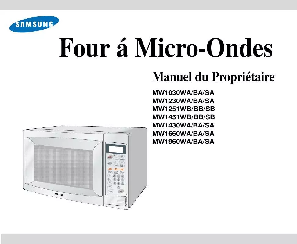 Mode d'emploi SAMSUNG MW1030WA