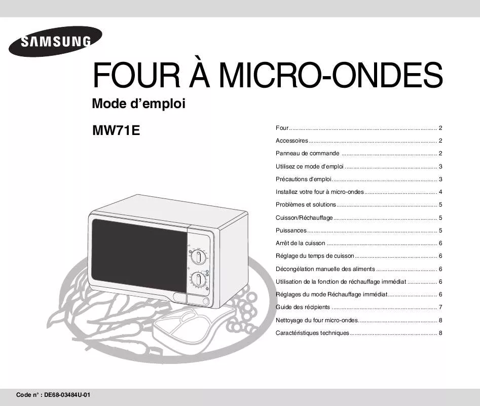 Mode d'emploi SAMSUNG MW71E