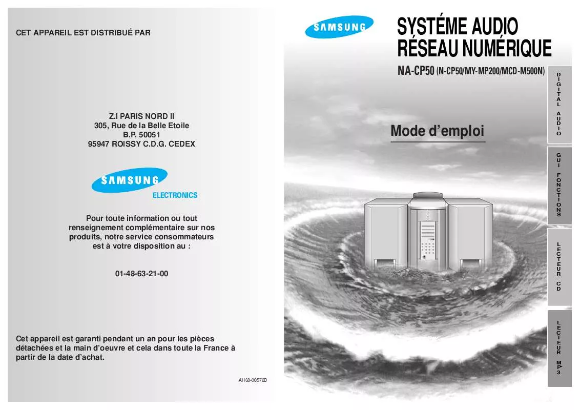 Mode d'emploi SAMSUNG NA-CP50