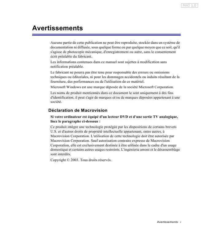 Mode d'emploi SAMSUNG NM40PRD000/SEF