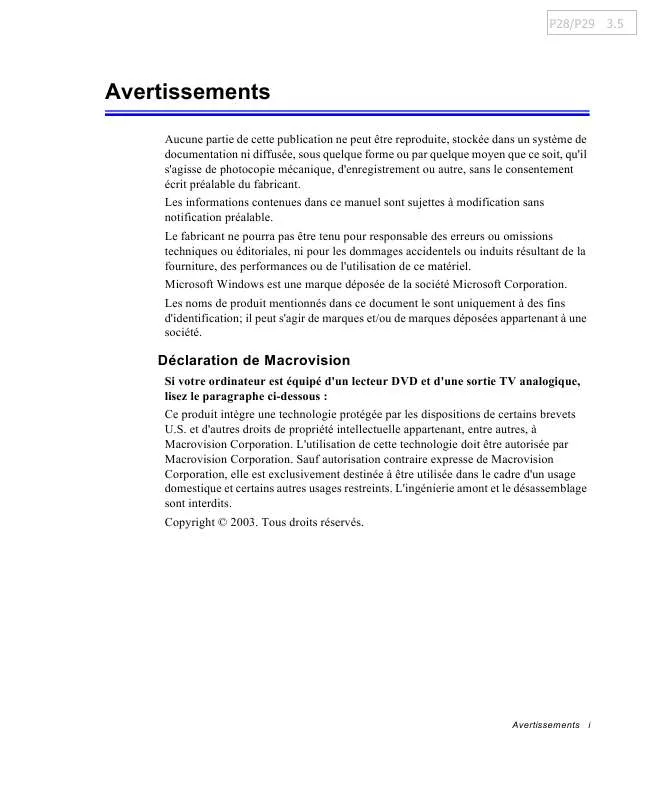 Mode d'emploi SAMSUNG NP-P29