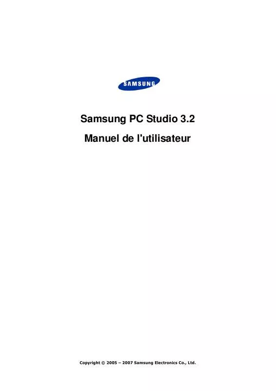 Mode d'emploi SAMSUNG PC STUDIO 3.2