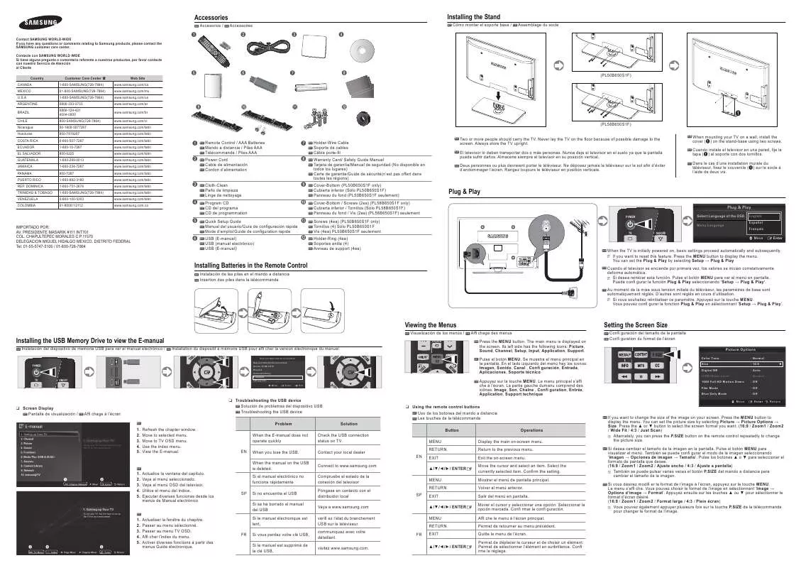 Mode d'emploi SAMSUNG PL50B650