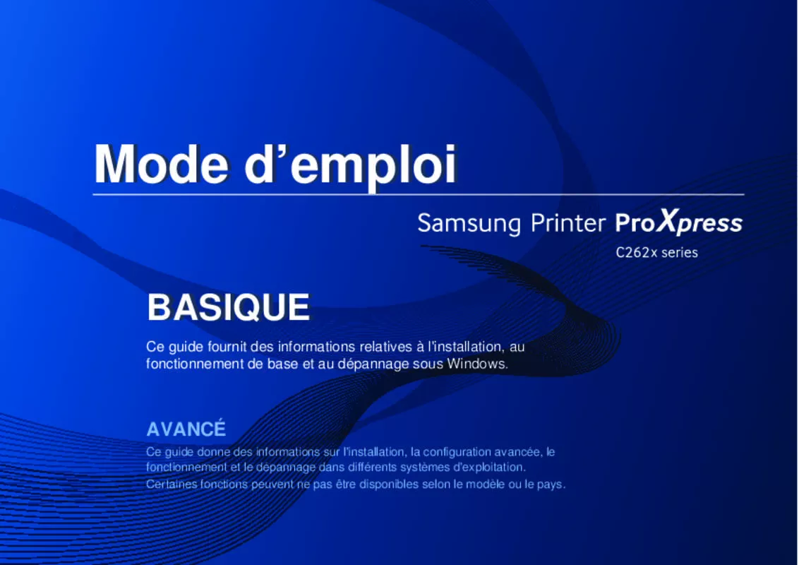 Mode d'emploi SAMSUNG PROXPRESS SL-C2620DW