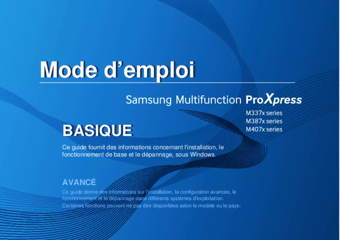 Mode d'emploi SAMSUNG PROXPRESS SL-M3370FD/XAA