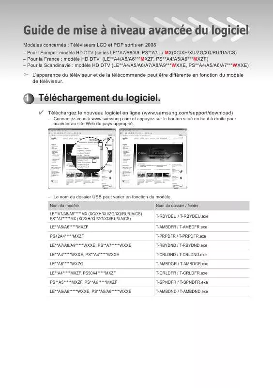 Mode d'emploi SAMSUNG PS50A568S1M