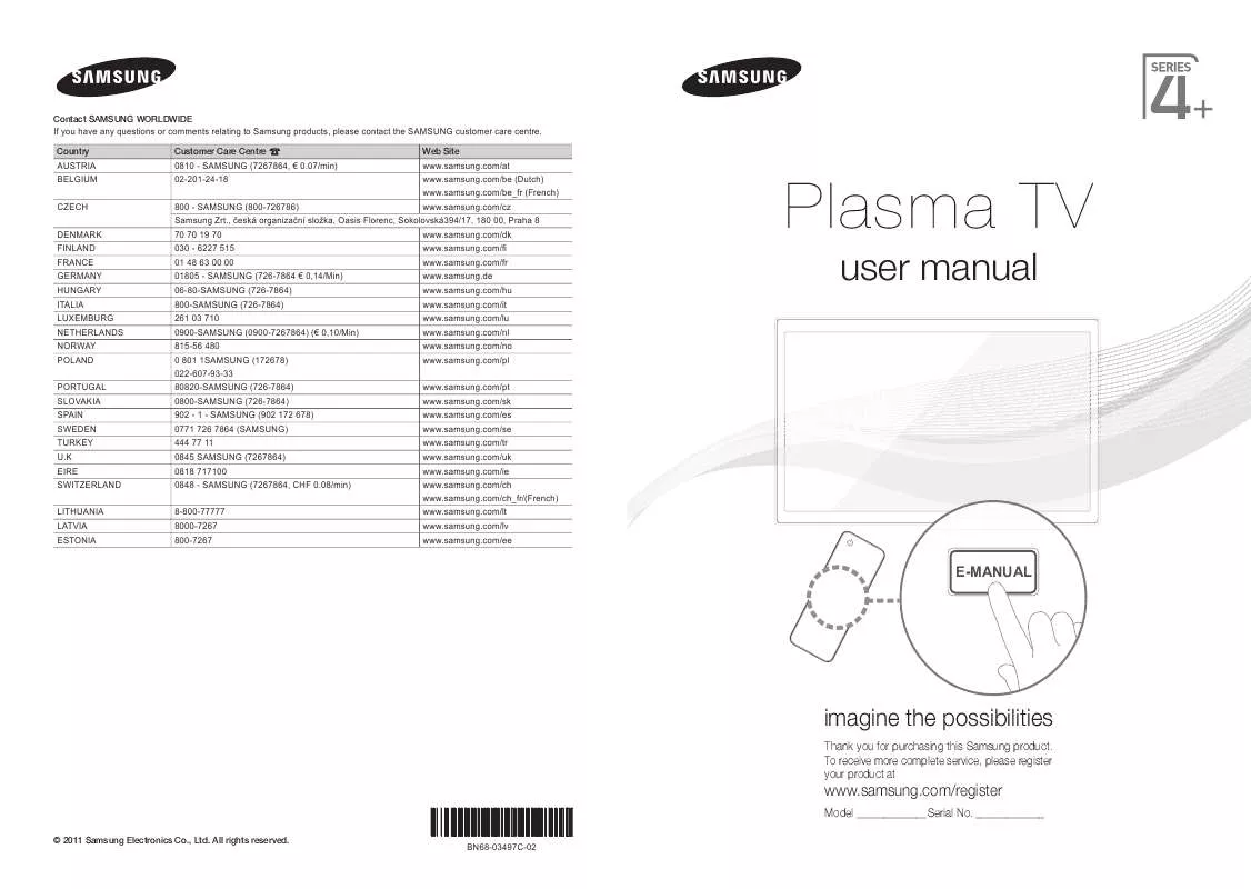 Mode d'emploi SAMSUNG PS51D490