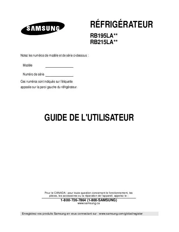 Mode d'emploi SAMSUNG RB215LASW