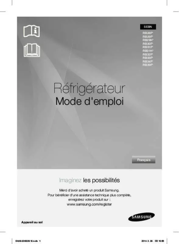 Mode d'emploi SAMSUNG RB33J3600SA/EF