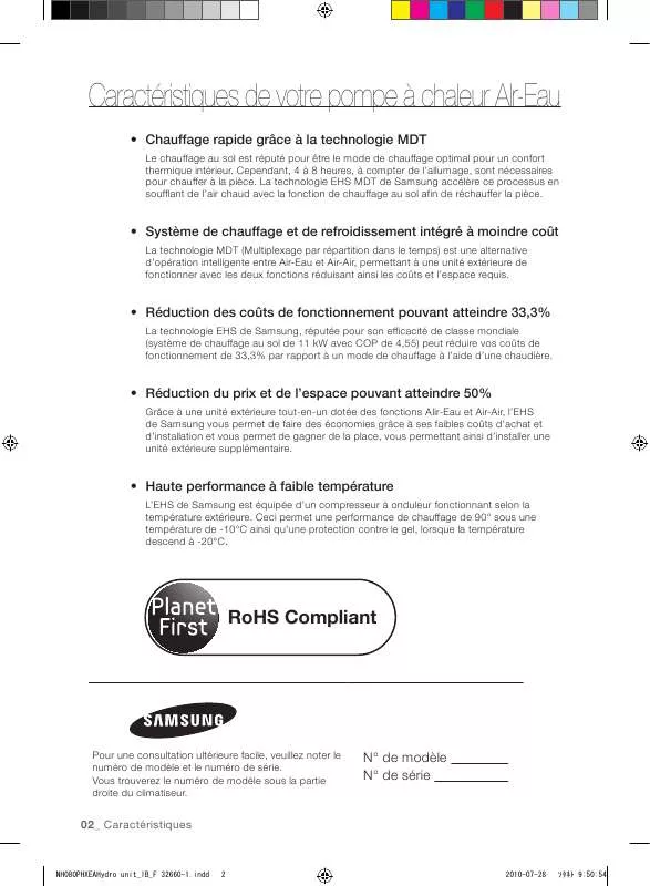 Mode d'emploi SAMSUNG RD160PHXEA