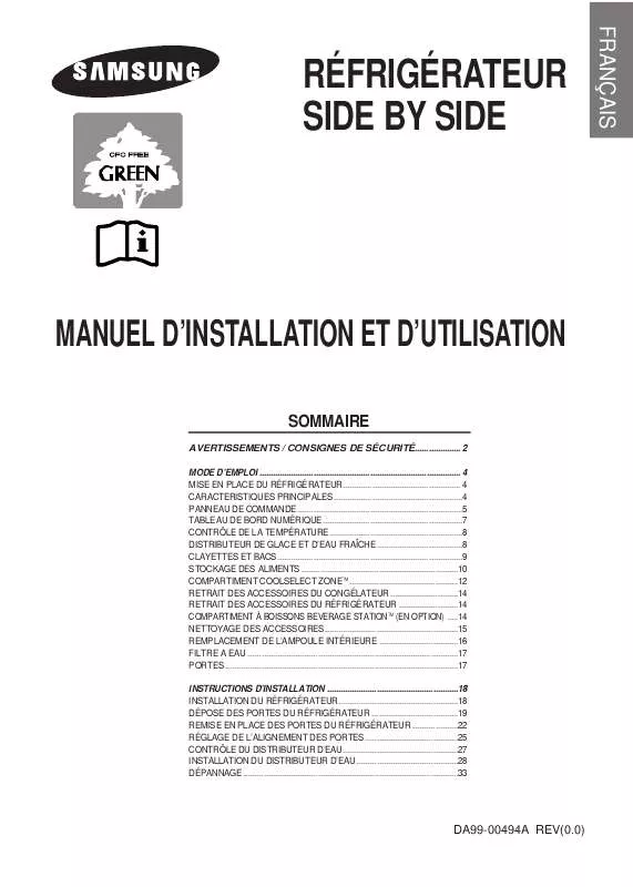 Mode d'emploi SAMSUNG RS21DCSV